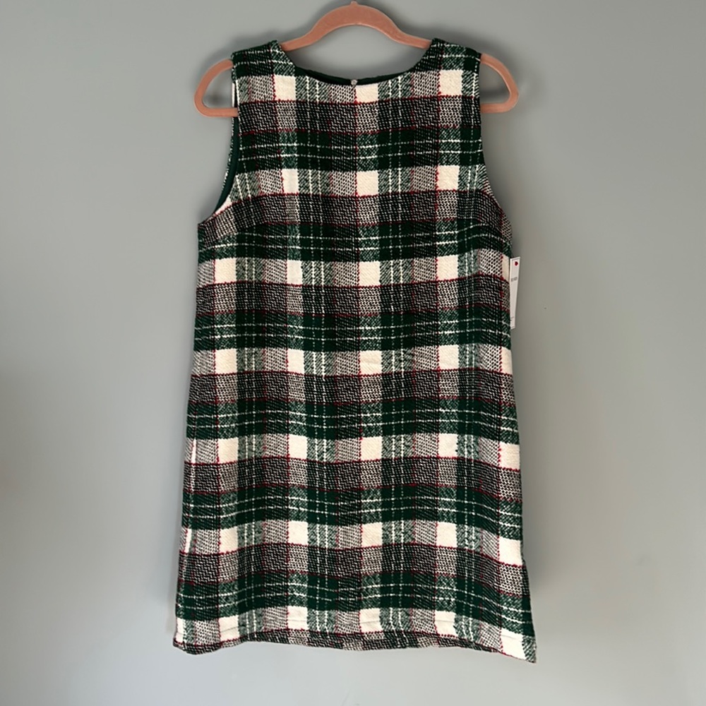 Red Dress Plaid holiday dress size M by Aura